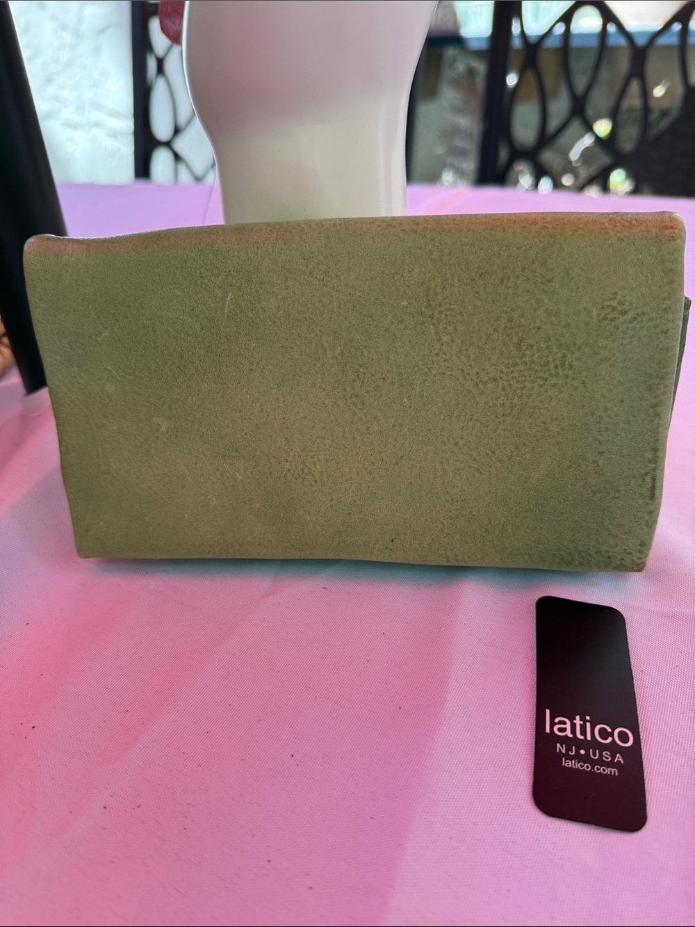 latico Olive Green Leather Wallet/Clutch